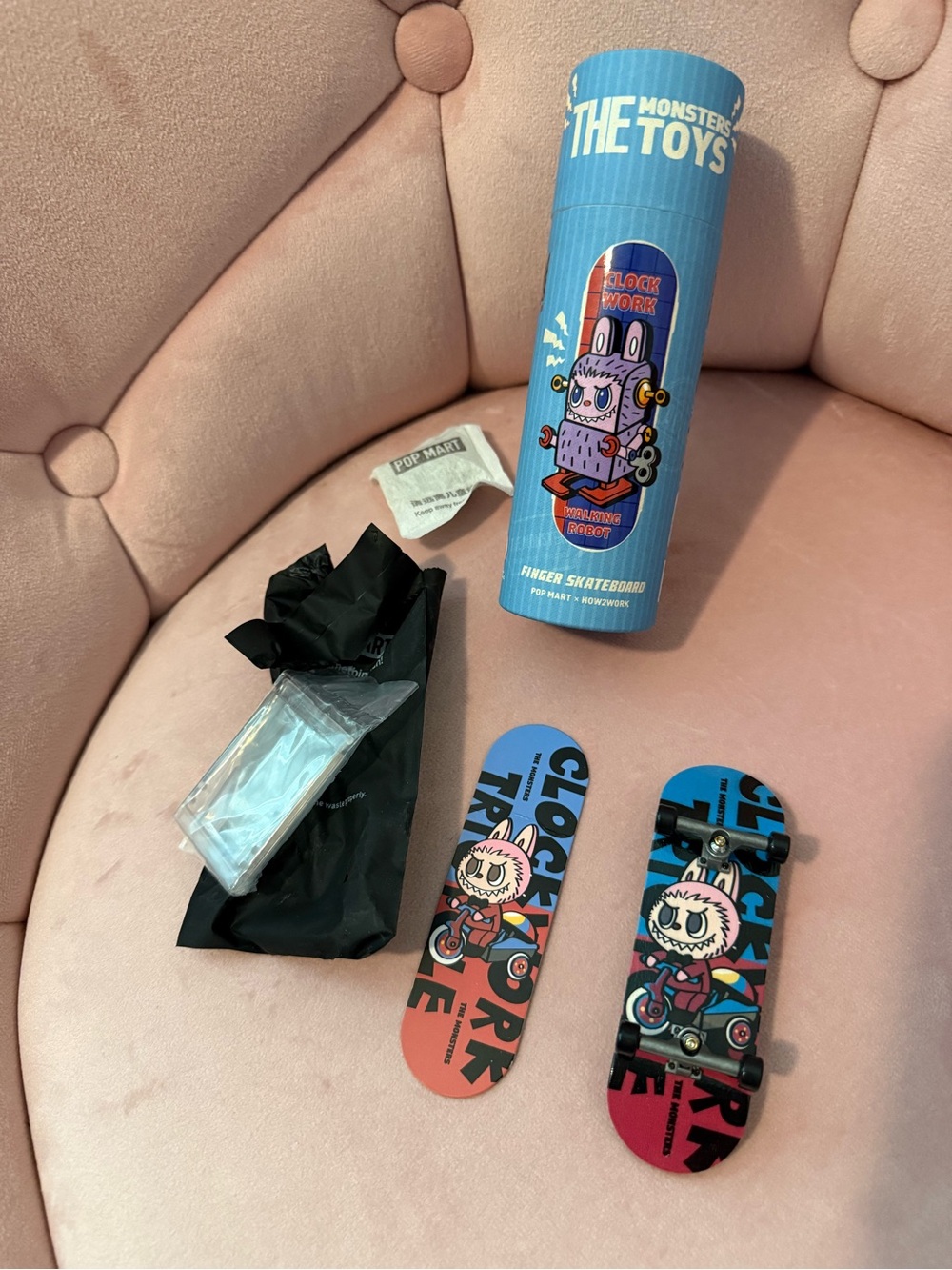 Pop Mart The Monsters x How2Work Series Finger Skateboard CONFIRMED CLOWORK TRI